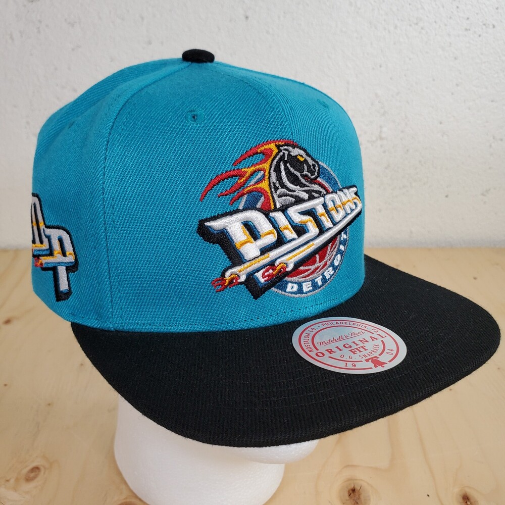 Detroit Pistons Snapback Hat Mitchell & Ness Cap Green Underbrim NBA Basketball